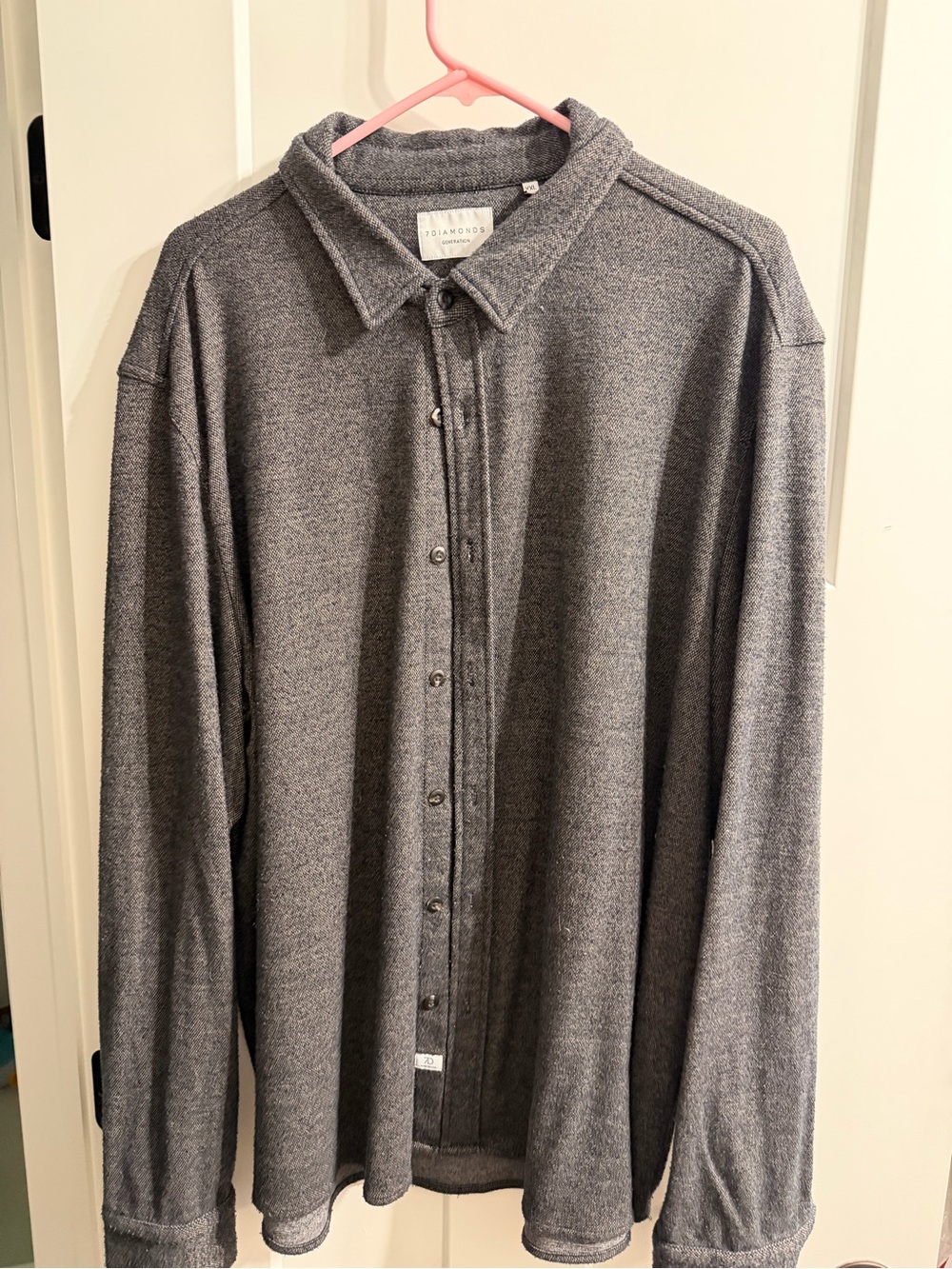 7 Diamonds Men's Heather Gray Long Sleeve Button-Down Shirt